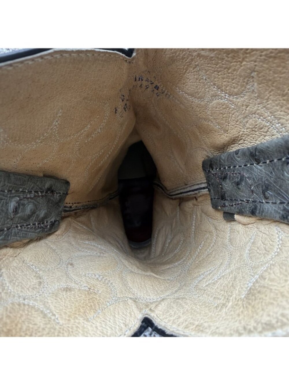 Vintage Frye Ostrich Quill Leather Women’s Western Cowboy Boots 6 B - Picture 12 of 15